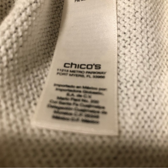 Chico's Women's Size 1 M/8 Cream/Gold Striped V- Neck Dolman Sleeve Muscle Tee - Picture 8 of 11